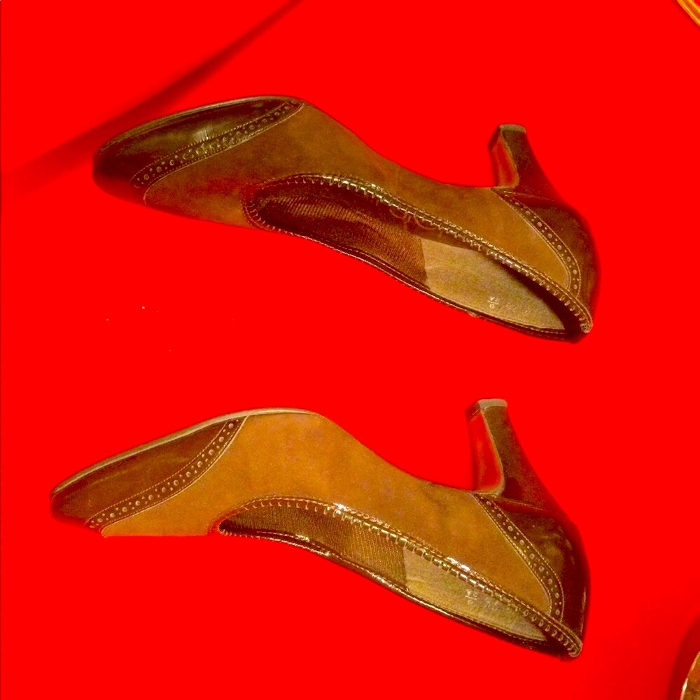 VTG AIR STEP PATENT LEATHER SUEDE PUMPS - Picture 4 of 7